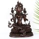 Vintage Finish Goddess Green Tara Copper Statue in Tibetan Art
