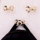 Brass Gold Bow Wall Mounted Coat Hooks- Pack of 3