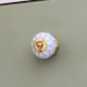 Grey White Ceramic Floral Drawer Knob