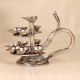 Handcrafted Nickel Plated Brass Aarti Oil Lamp for Prayer Room