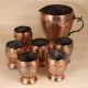Handmade Engraved Copper Jug and Glass Set for Home Decor