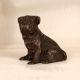 Dark Finish Handmade Brass Dog Statue in Sitting Position