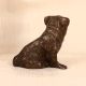 Dark Finish Handmade Brass Dog Statue in Sitting Position