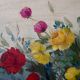 Hand-Painted Board Painting of Flower Vase for Decoration