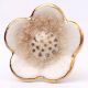 White Daffodils Ceramic Cabinet Knob With Gold Work