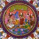 Lord Krishna's Life Pattachitra Cloth Paper Painting for Decoration