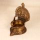 Vintage High-Quality Brass Gajalakshmi Oil Lamp for Prayer Room