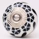 Black Tiny Flower Ceramic Knob