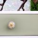 White Round Crackle Cream Dresser Knob