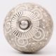 White Round Crackle Cream Dresser Knob