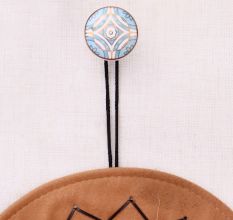 Turquoise Ceramic Floral Wall Hook