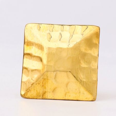 Square Brass Hammered Cabinet Knobs