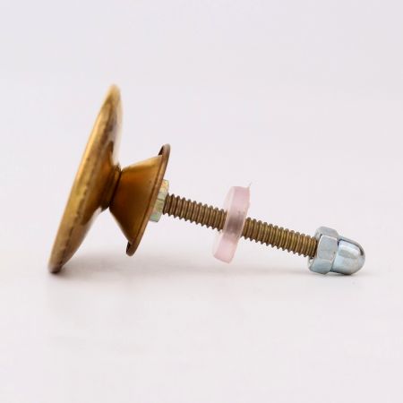 Round Brass Hammered Cabinet Knobs