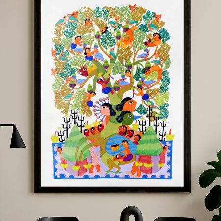 Adorning Artwork of Tribal Gond Art by Padma Shri Durgabai Vyam