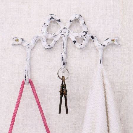 White Black Bow Shape Iron Hook
