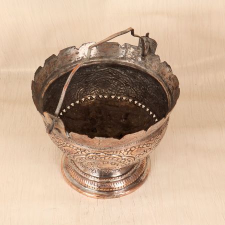 Vintage High-Quality Copper Bucket with Handle for Decoration