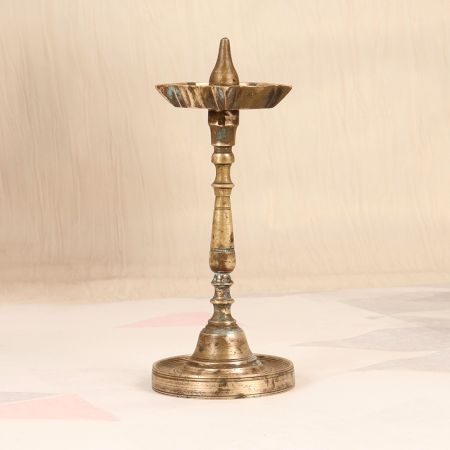South Indian Handcrafted Oil Lamp with 5 Jyots for Prayer Room