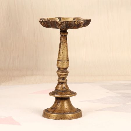 Traditional South Indian Design Brass Oil Lamp for Collection