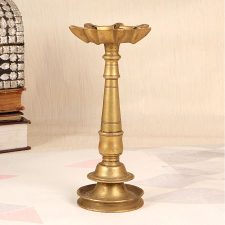 Vintage Handmade South Indian Oil Lamp Made of Finest Brass