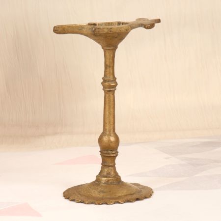 Vintage South Indian Brass Oil Lamp in Traditional Design