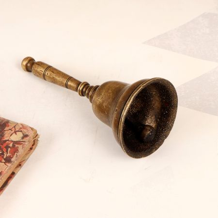 Indian Traditional Brass Temple Bell with Handle for Prayer