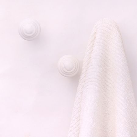 White Solid Ceramic Wall Hooks-3 Pieces