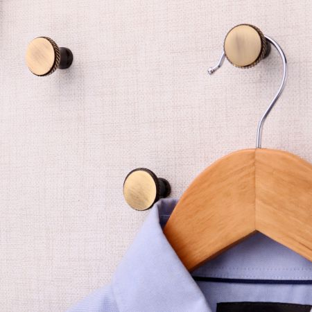 Antique Round Brass Wall Hooks-3 Pieces