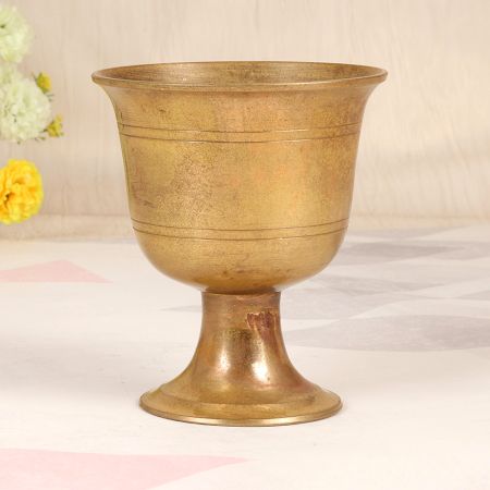 Handcrafted High-Quality Brass Flower Pot in Cup Shape