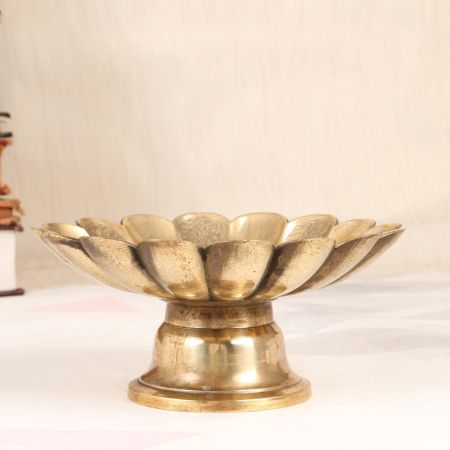 Handmade Indian Brass Lotus Fruit Bowl for Dining Table