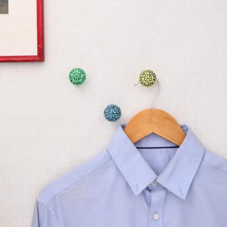 Multicolor Floral Parent Iron Wall Hooks-3 Pieces