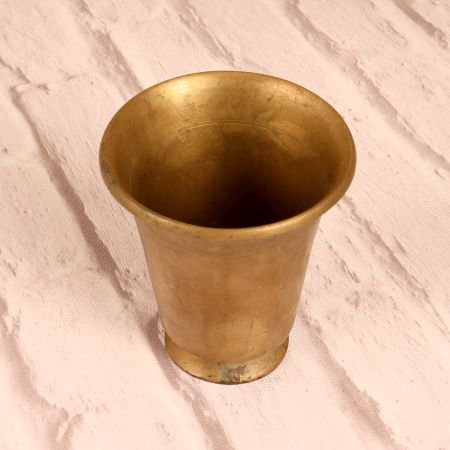 Plain Brown Finish Handcrafted Brass Holy Panchpatra Cup