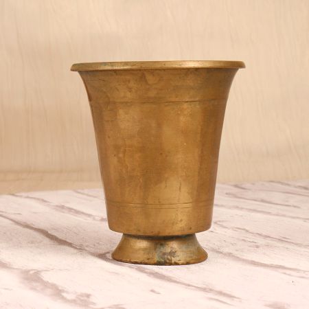 Plain Brown Finish Handcrafted Brass Holy Panchpatra Cup