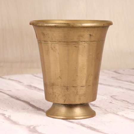 Indian Handcrafted Brass Holy Panchpatra Cup for Rituals
