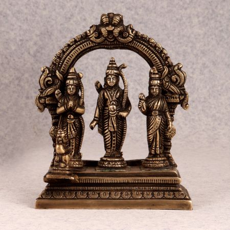 Vintage Antique Finish Brass Ram Darbar for Prayer Room