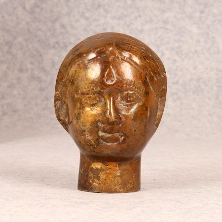 Brown Handmade Brass Small Lady Head for Home Decor