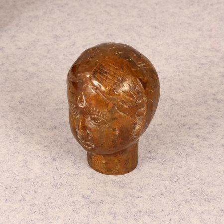 Brown Handmade Brass Small Lady Head for Home Decor