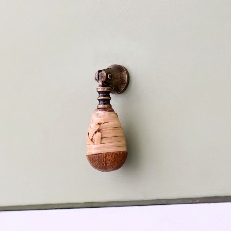 Handmade Natural Rattan Drop Drawer Knob
