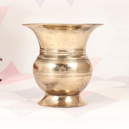 South Indian Handmade Brass Flower Pot in Traditional Design