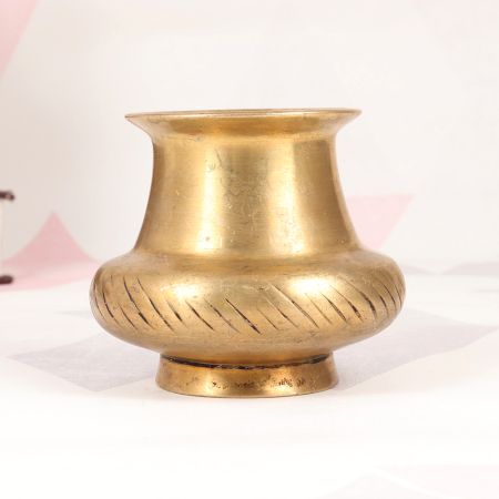 South Indian Handmade Sturdy Brass Holy Water Pot for Decoration