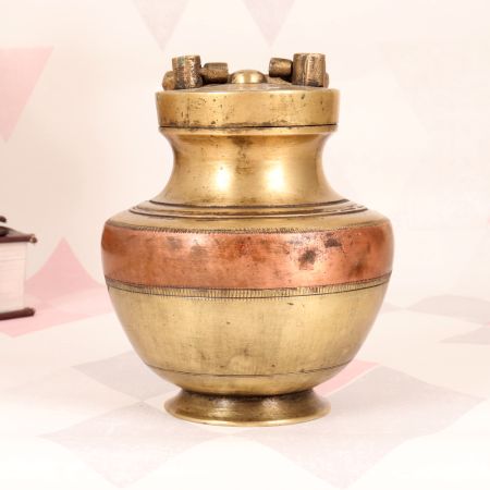 Indian Finest Brass Holy Ganga Jali Pot for Hindu Rituals