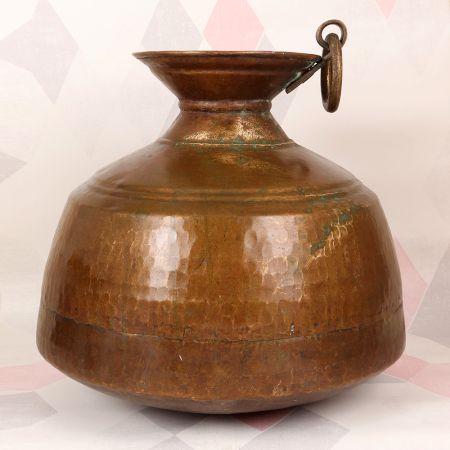 Vintage Himalayan Art Holy Brass Pot for Indoor Decoration