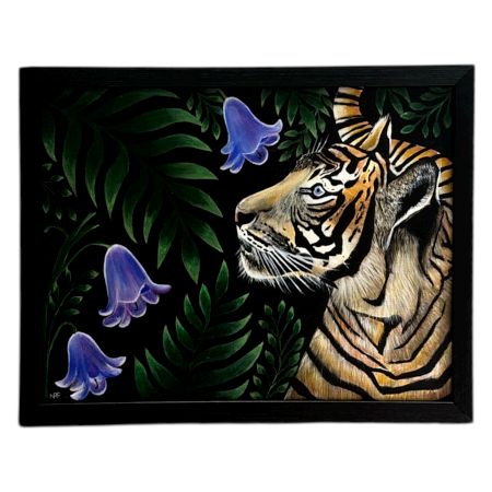 Hand-Painted Tiger Canvas Acrylic Painting by Natasha Harshit Guliani 40 x 30 cm