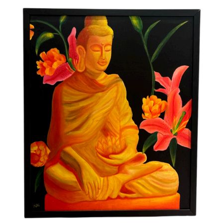 Lord Buddha Oil Canvas Painting By Natasha Harshit Guliani 60 x 50 cm