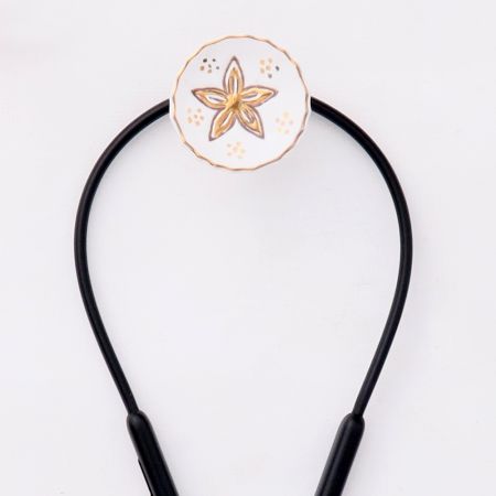 Golden Flower Ceramic Wall Hook