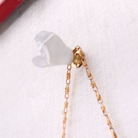 White Small Rose Ceramic Wall Hook