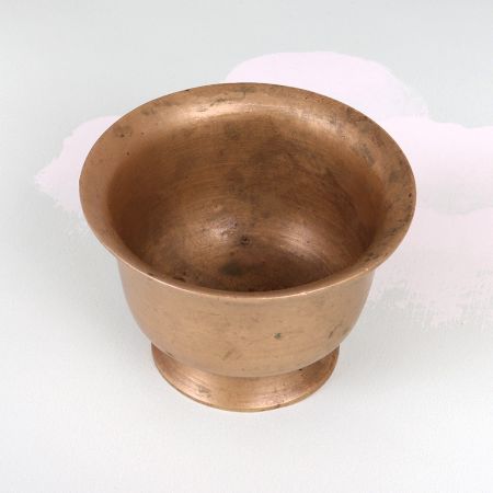 Plain Brown Finish Handmade Kumkum Bowl Made of Finest Brass