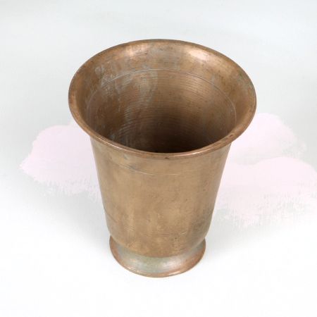 Handcrafted High-Quality Brass Holy Glass for Hindu Rituals