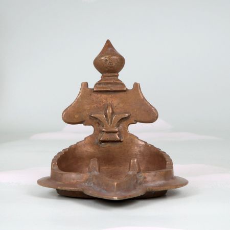 Traditional Holy Brass Gaja Laxmi Oil Lamp Prayer Room