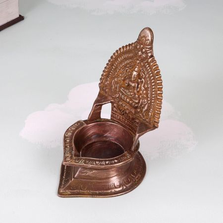Indian Traditional Finest Brass Gaja Laxmi Oil Lamp for Decor
