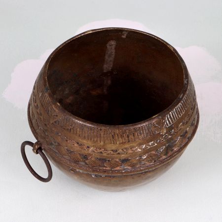 Handcrafted Traditional Brass Rice Measurement Bowl in Odisha Art